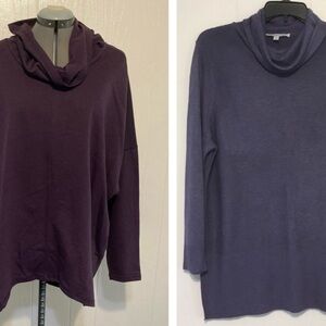 Bundle:Adrienne vittadini purplish blue& champion eggplant cowl neck sweater XXL